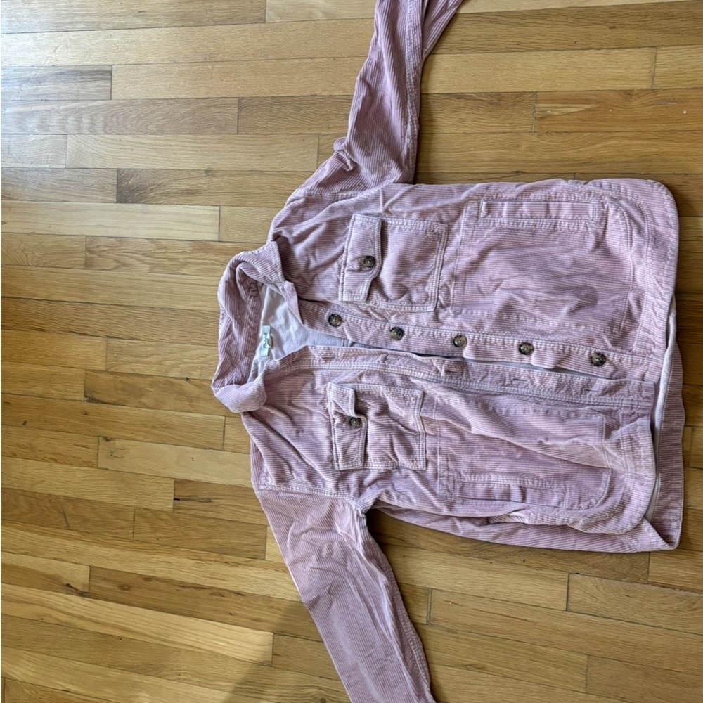 Trendy Pink Corduroy Jean  Jacket madewell